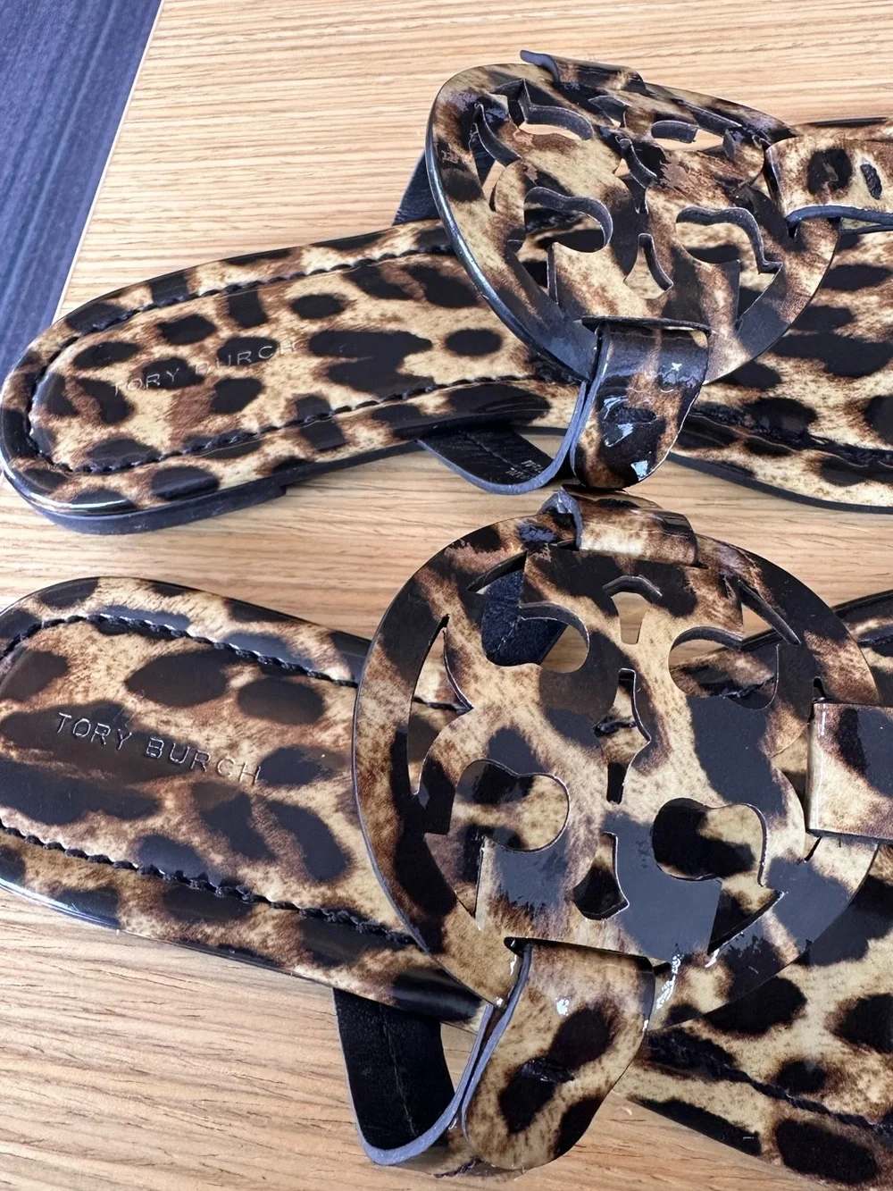 Tory Burch Miller Leopard Print Sandals- Natural Leopard- Size 7.5